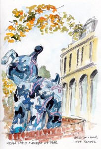 Neon Camo Snowdog of hope, Brighton & Hove High School